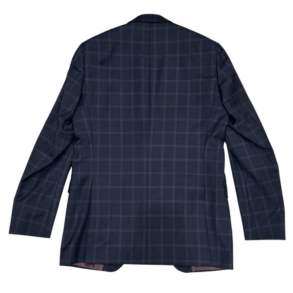Ted Baker London No Ordinary Joe Jake 100% Wool Suit Navy Windowpane 40Long 34W - Picture 2 of 16
